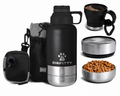 3 in 1 Portable 32 oz Leak-Proof Stainless Steel Insulated Dog Water Bottle Travel Pet Food Liquids for Car Camping Pet Feeders